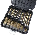 100-piece titanium HSS drill bit assortment including 100 ml rust remover free of charge