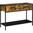 Console table with 2 drawers storage shelf industrial design hall table side table sideboard for living room hallway metal