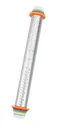 Stainless steel rolling pin with spacers and measuring scale