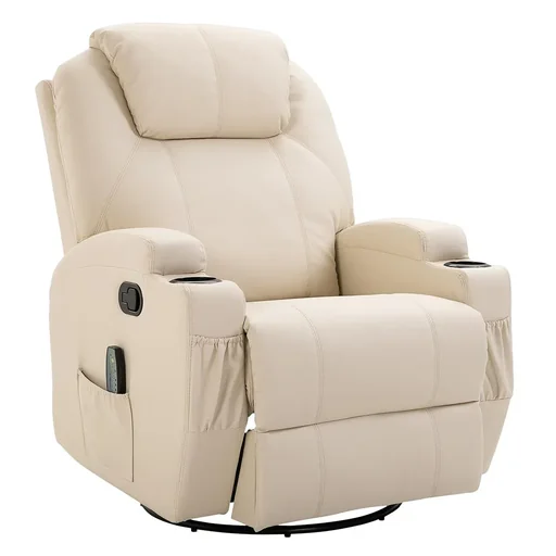 "Massage chair, recliner chair, TV chair, massage function, 5 massage modes, reclining function, PU leather, wood, metal, foam image"