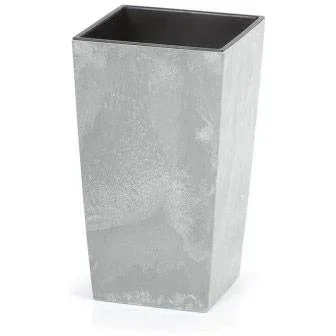 "Flowerpot Concrete Design 26L Grey, 26.5 x 26.5 x 50 cm image"