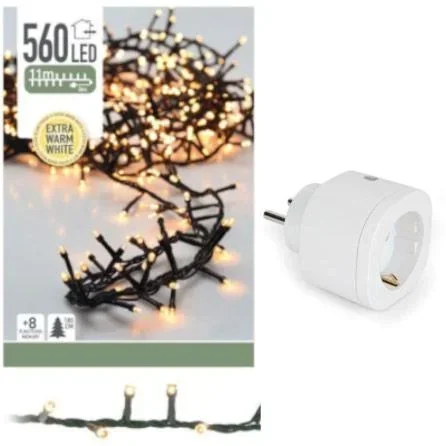 "Christmas tree lights 11 meters Smart controllable by phone 560LED for indoor use WITH Perel Smart home image"