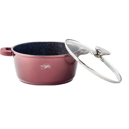 "Roasting pan/cabinet - with lid - 28 cm - Burgundy image"
