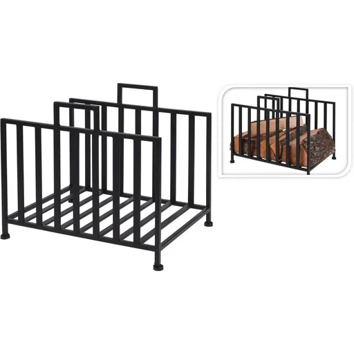 "Pro Garden Firewood Rack - 41 x 31 x 35cm - Black image"