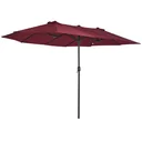Market umbrella with hand crank