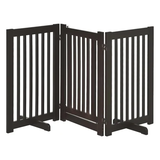 "Barrier gate for dogs, protective gate, dog gate, door gate, dark brown, 155 x 1.5 x 76 cm image"