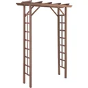 Archway trellis planting arch climbing aid rose arch garden arbor roof artificial wood WPC brown 150 x 50 x 200 cm
