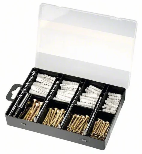 "Masonry drill fastening set, 173 pieces image"