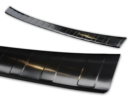 "Stainless steel loading sill protector, Mercedes Sprinter III, 2018> - graphite/black line. OEM quality, brushed. image"