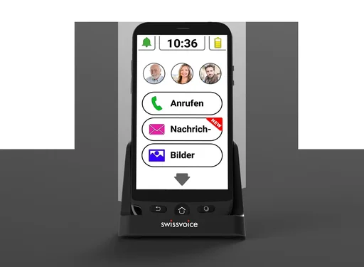 "Smartphone with SOS button and 3 image speed dial buttons image"