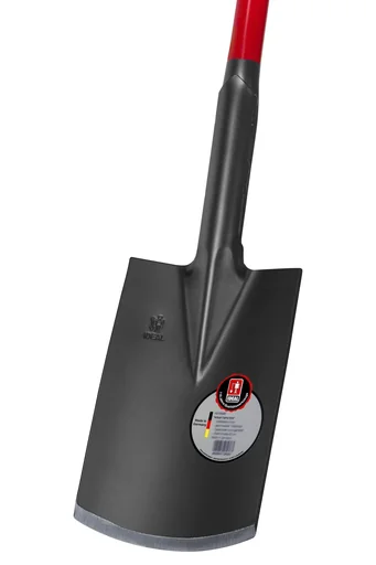 "Spade, power spade, blade thickness 5 mm, powder-coated, ground blade, wooden knob, steel tube handle 92 cm image"