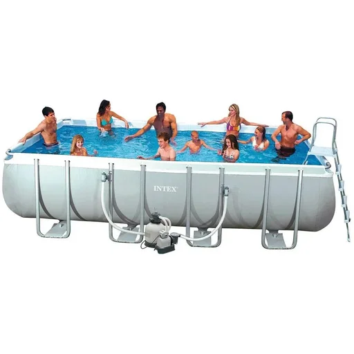 "Ultraframe 549x274x132 cm rectangular pool with sand filter pump image"