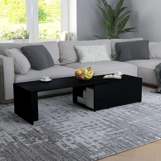 "Coffee table 150x50x35 cm black chipboard image"