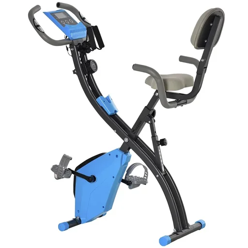"Exercise bike 2-in-1 bike trainer LCD display foldable exercise bike with 8-level adjustable magnetic resistance image"