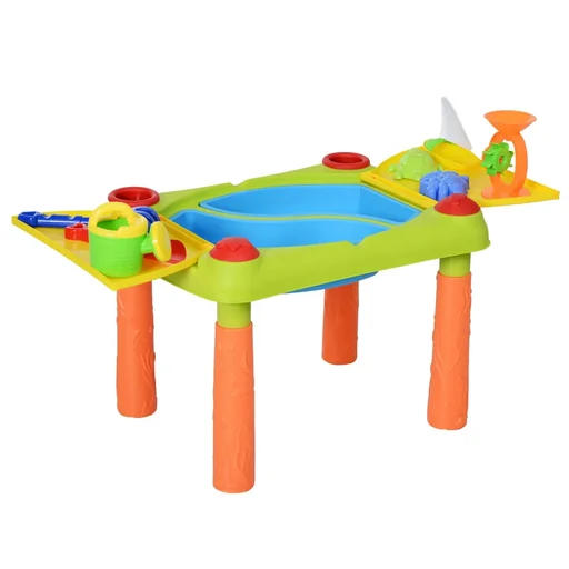 "Children's sandpit table with 16-piece accessories image"
