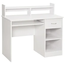 Computertafel Bureau Gamingtafel PC-tafel met lade E1 spaanplaat Wit 10