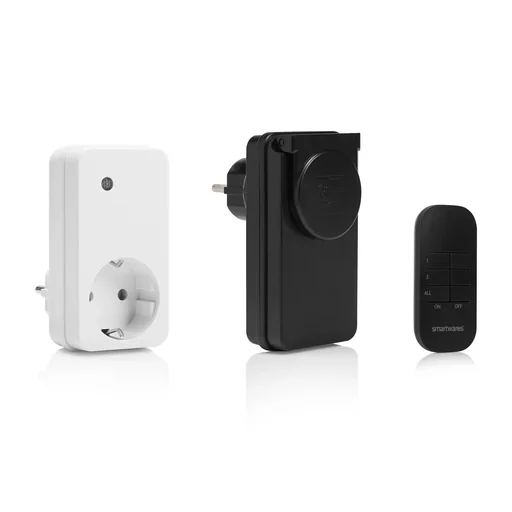 "Radio-controlled sockets set of 2 - for indoor and outdoor use with remote control image"