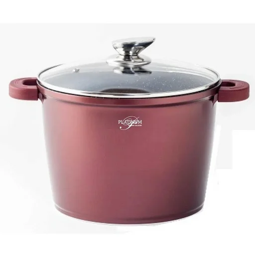 "Platinum stew pan - non-stick coating - 24 cm - Burgundy image"