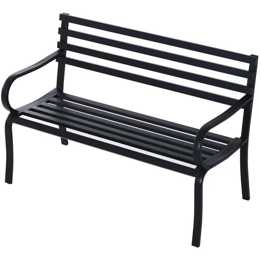 "Metal garden bench 2-seater 125x62x82cm image"