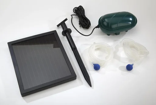 "Solar pond aerator with two air stones image"