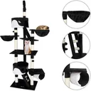 Cat tree, ceiling height 240 - 260 cm, black and white
