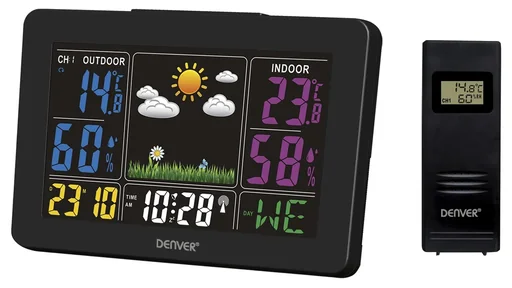 "Weather station with color display and radio clock image"