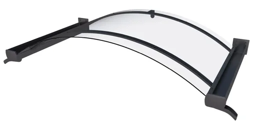 "Arched canopy type BV/B 200, 200 x 90 x 30 cm, anthracite, 4 mm clear image"