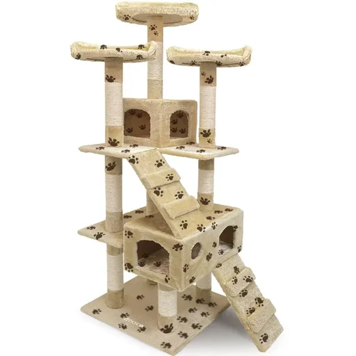 "Scratching post 175 cm beige with leg pattern image"