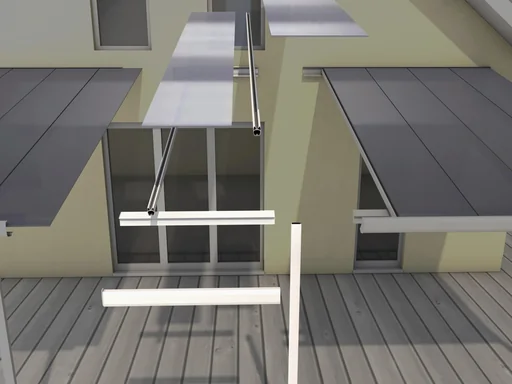 "Patio roof extension module, color white, 4060 x 1200 mm image"