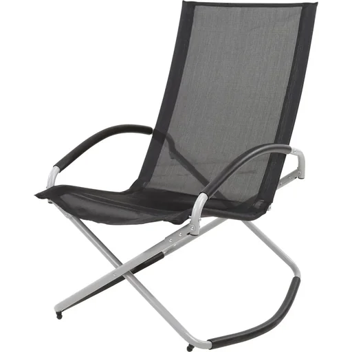 "Pro Garden Folding Rocking Chair - Black - 70x90x98cm image"