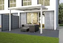 Patio roof Premium, white, 3094 x 3060 mm - Polycarbonate multi-wall sheets 16 mm, clear