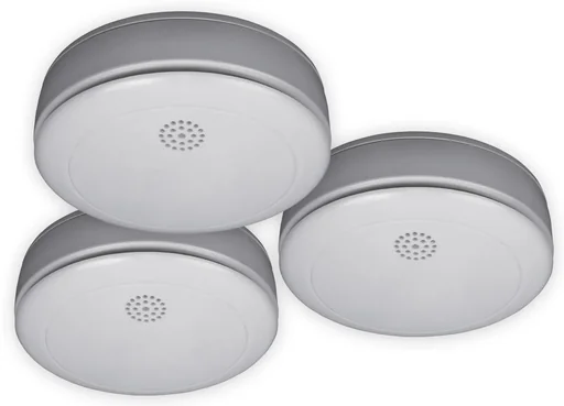 "10-year smoke alarm RM218, incl. battery, set of 3 image"