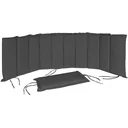 Garden cushion for deck chair - with removable cushion - anthracite - 183x56x7cm