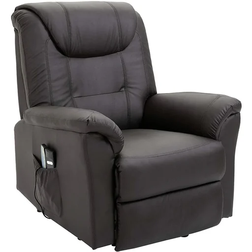 "Massage chair with heat function and stand-up aid image"