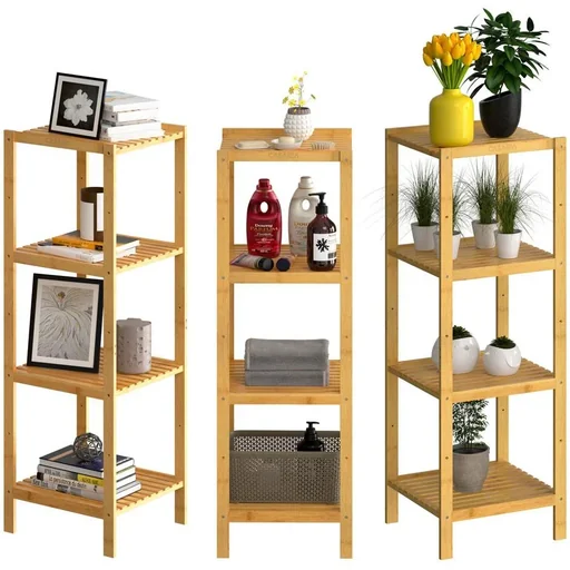 "Bathroom/Living Room Cabinet Bamboo 110x33x33cm image"