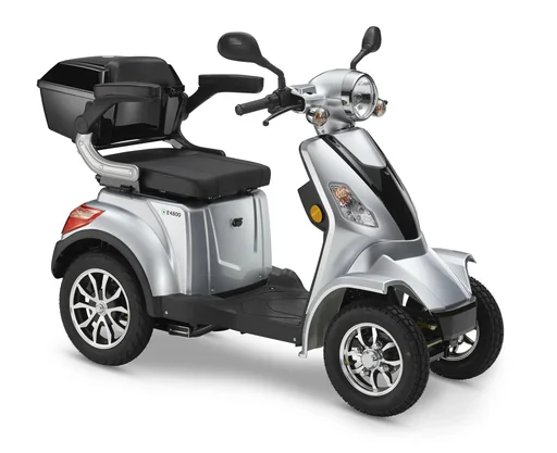 "Electric four-wheeler Luxxon E4800 20 km/h (moped class), no helmet requirement, silver image"