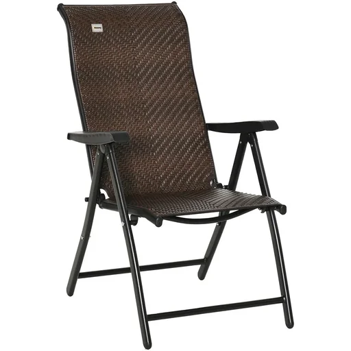 "Rattan garden chair foldable brown image"