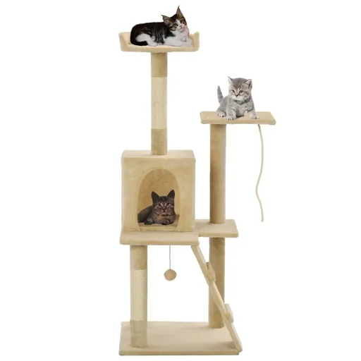 "Cat scratching post with sisal posts 120 cm beige image"