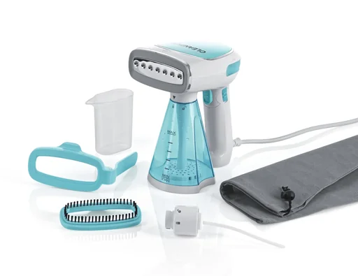 "Steam iron, foldable, turquoise/white, 1200 watts image"