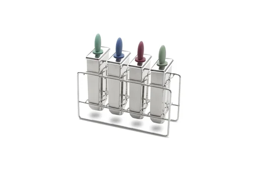 "Stainless steel ice cream mold with stand, set of 4 - ice lolly mold - ice pops image"