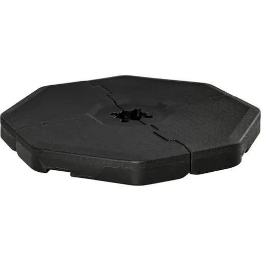 "Parasol weight, 4-piece, for cantilever parasols, ground cross, sand/water fillable up to 140 kg, HDPE, black image"