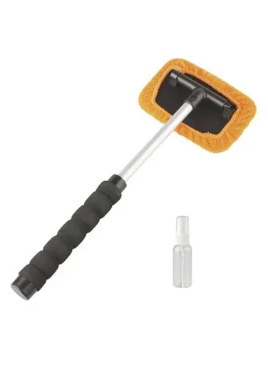 "Car window interior cleaner including spray bottle and microfiber cover image"