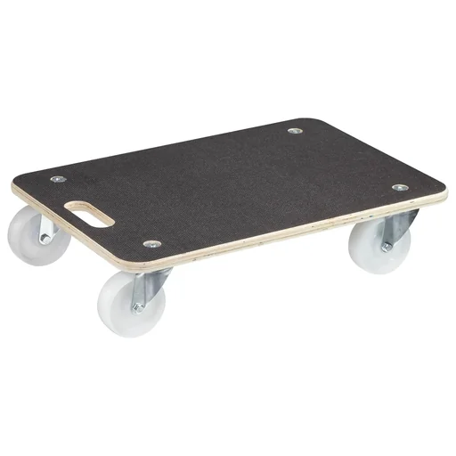 "Transport aid MM 1614, 59 x 39 x 13.5 cm, hard castors Ø 100 mm, roller bearings, Maxigrip FSC® plate, 400 kg load capacity image"