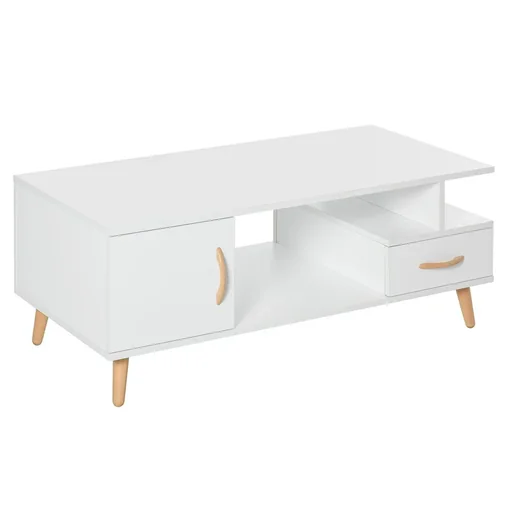 "Side table coffee table modern coffee table sturdy tea table living room table with practical storage drawer, chipboard image"