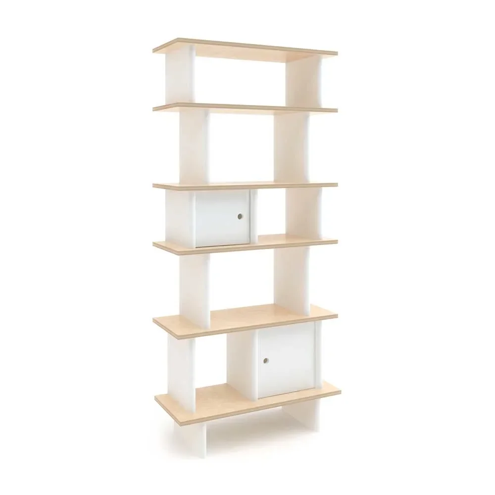 Oeuf Bücherregal Mini Library schmal Birke mit weiß