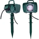 VT-1112-3 Garden socket with timer - 3 meters - black - IP44