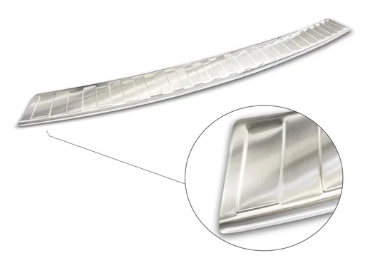 "Stainless steel loading sill protector, VW Transporter T5-135.9cm, '15-'19> OEM quality, brushed, deburred edge image"