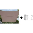 Shade cloth including Perel fixing kit - Rectangle - 2 x 3 m - Taupe