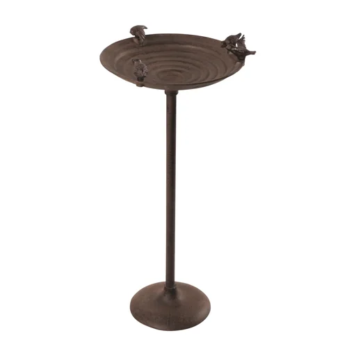 "Bird feeding station / bird bath with birds image"
