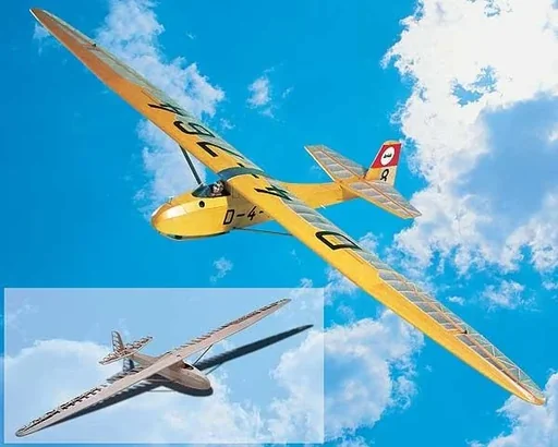 "Wooden kit Grunau Baby glider model wooden kit in scale 1:6 image"